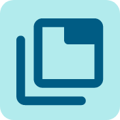 Overlapping documents icon in light blue on white background