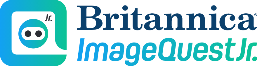 Britannica ImageQuest Jr. in navy blue and light blue text