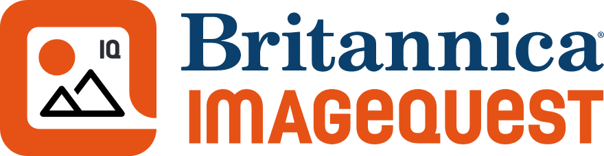 Britannica ImageQuest logo in navy blue and orange text