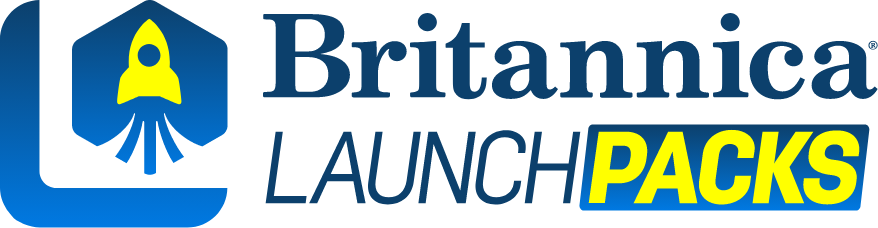 LaunchPacks logo in navy blue and yellow text