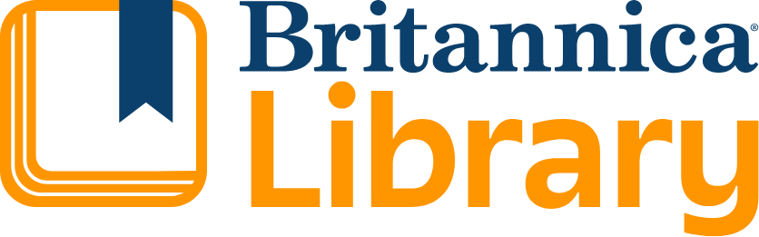 Britannica Library logo in navy blue and orange text