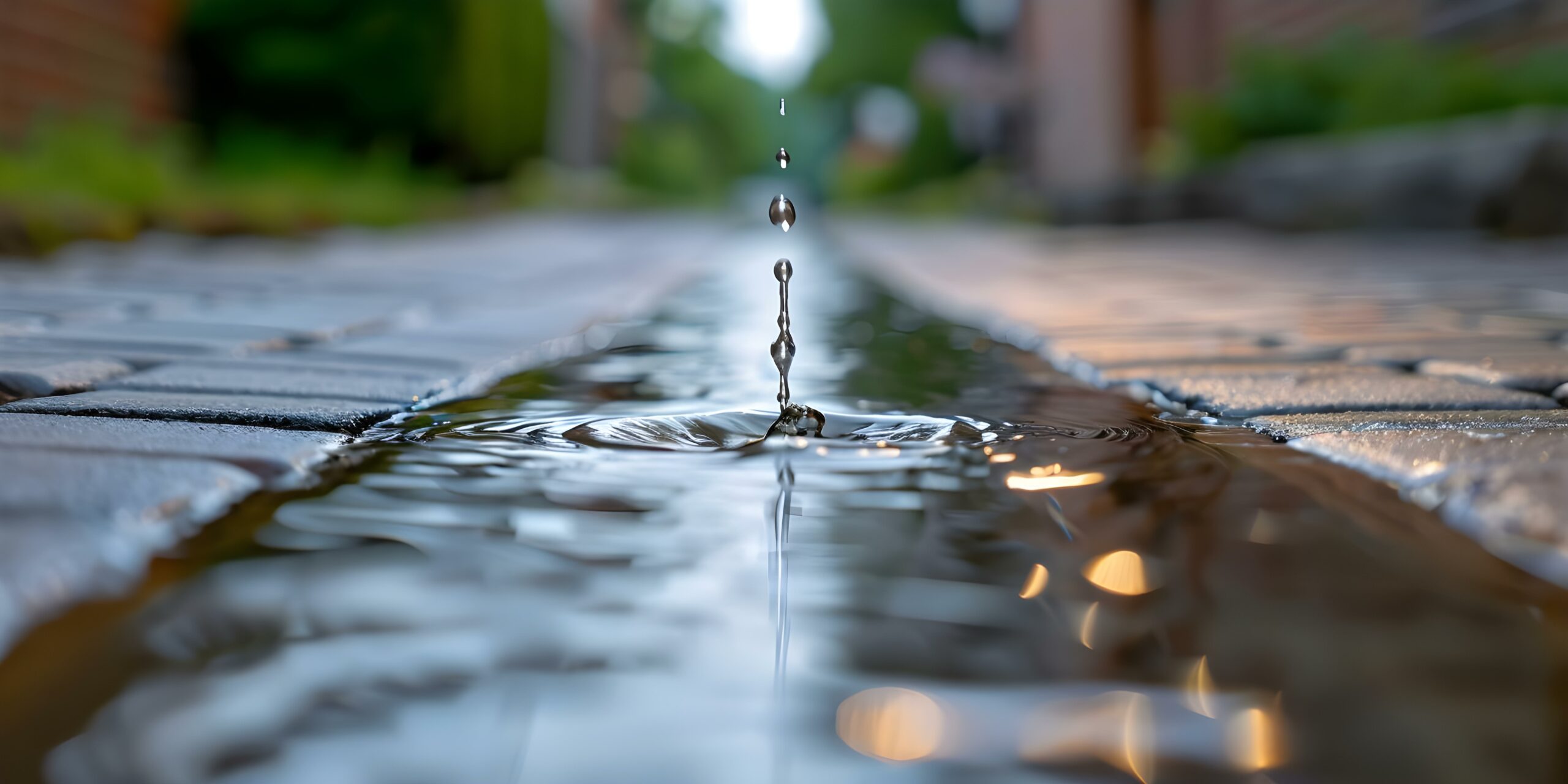 Gota de agua cayendo en superficie