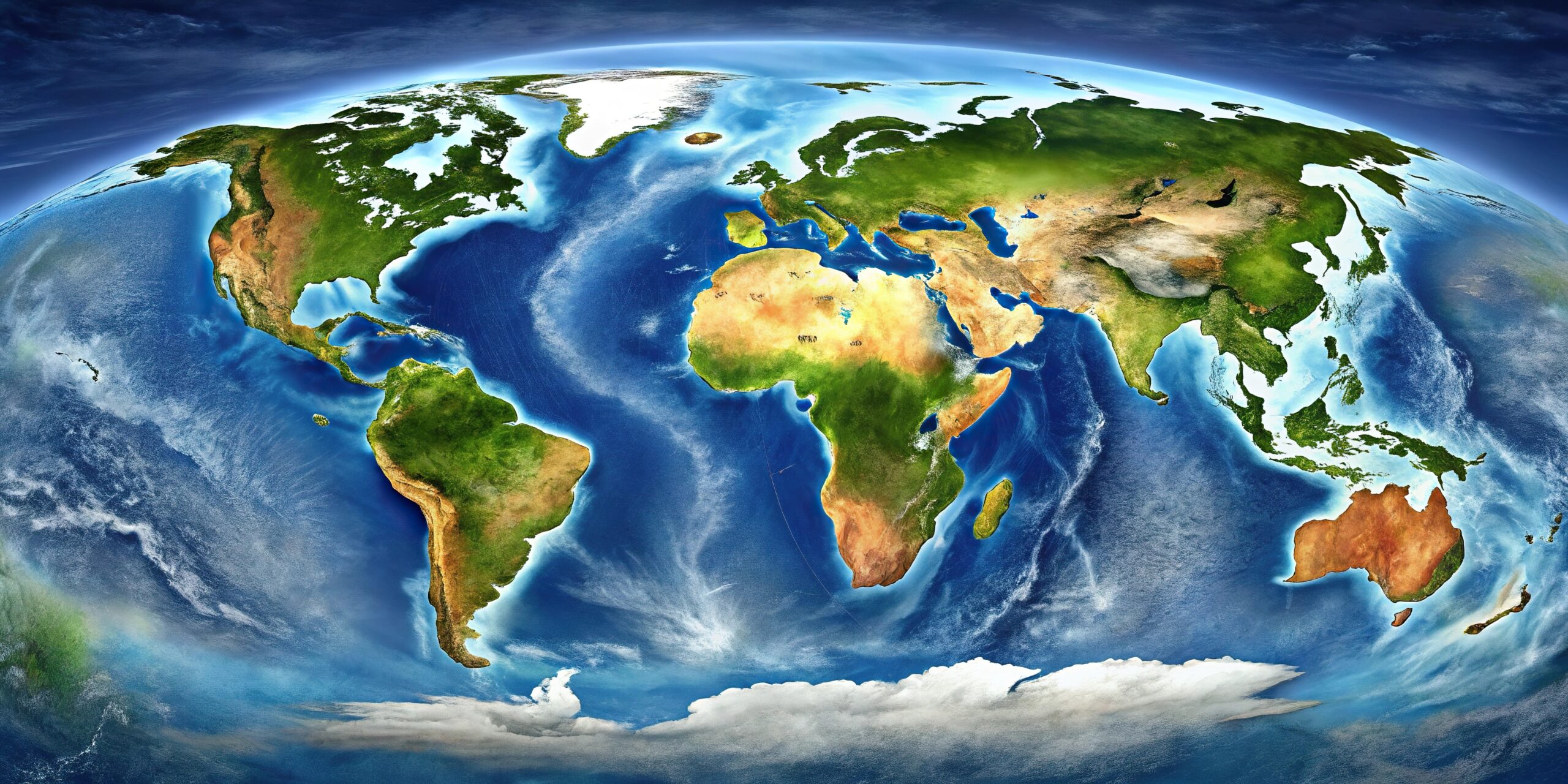 Mapa mundial con océanos y continentes